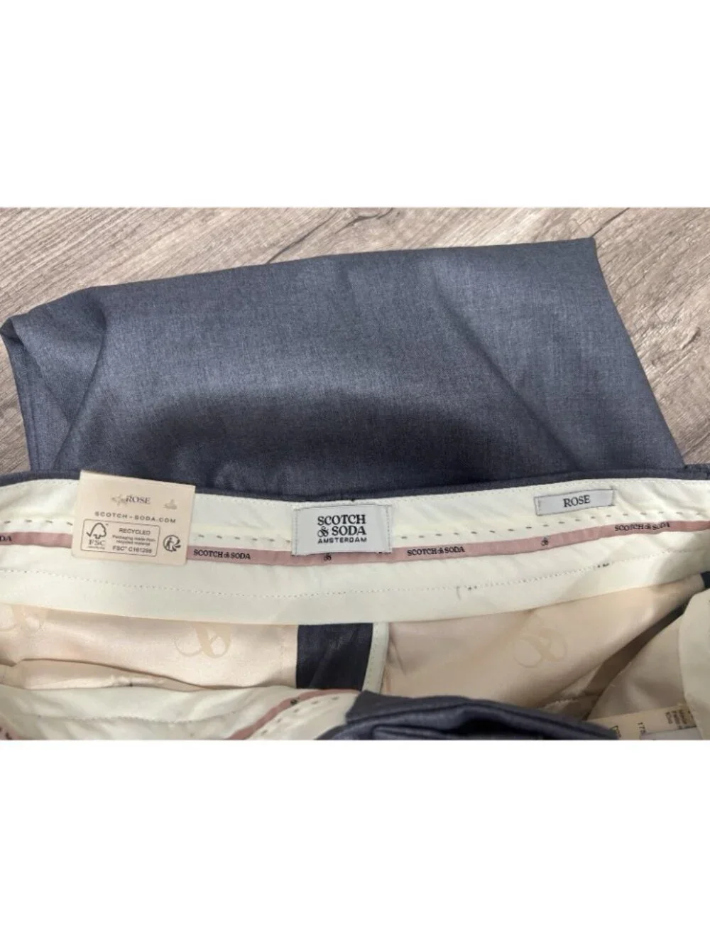 Scotch & Soda Women's Rose Trouser Pants High Rise Wide Leg Grey W29 L28 READ